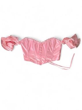 PLUS SWEET TALKER CORSET TOP - PINK